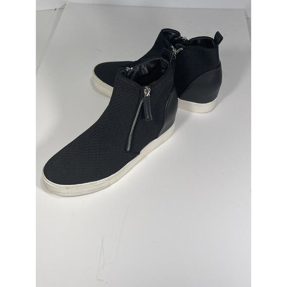 Steve Madden Womens Loxley Black Mesh Wedge High Top Sneaker Zip Sz 10 M NEW** - Picture 5 of 10